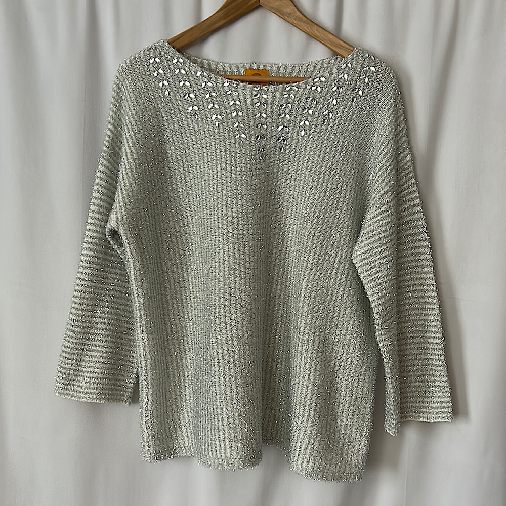 Ruby Rd. Gorgeous Rhinestone Light Silver Metalli… - image 1